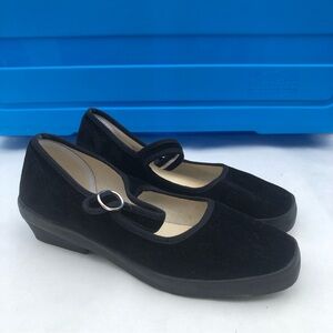 Black women's flat canvas shoes, size: 36.5M